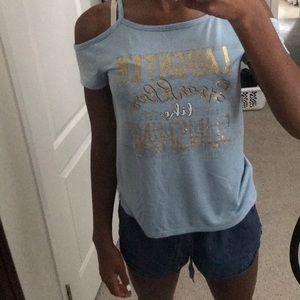 Ocute blue off the shoulder top